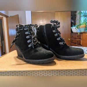 White Mountain Chunky Heeled Black Winter Booties sz 9.5